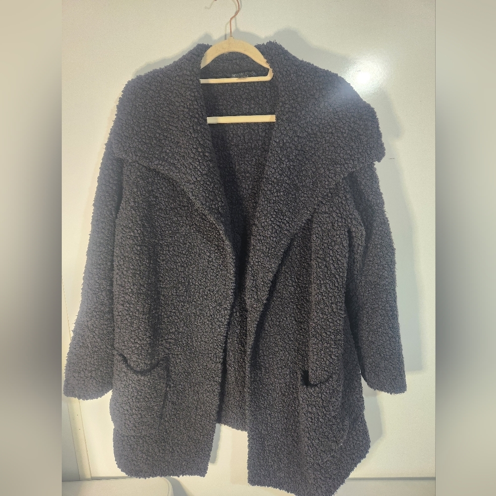 Barefoot Dreams Black Teddy Coat, XL